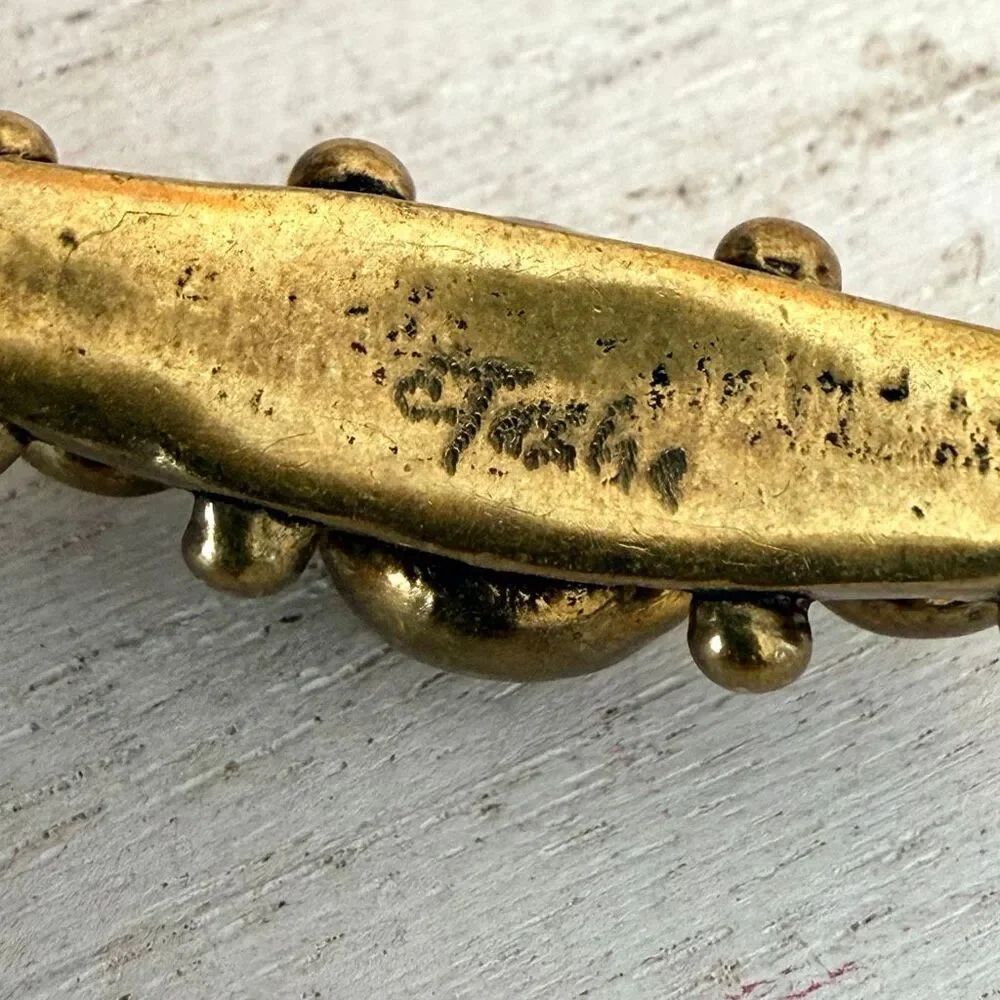 Tasha Gold Tone Bubble Statement Cuff Bracelet Sculptural Organic Design